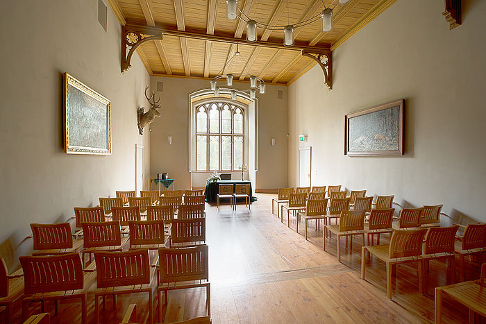 Trauzimmer, Foto: Christoph Jann, © Kulturstiftung Sachsen-Anhalt Jagdschloss Letzlingen, Trauzimmer – Ehemaliger Speisesaal