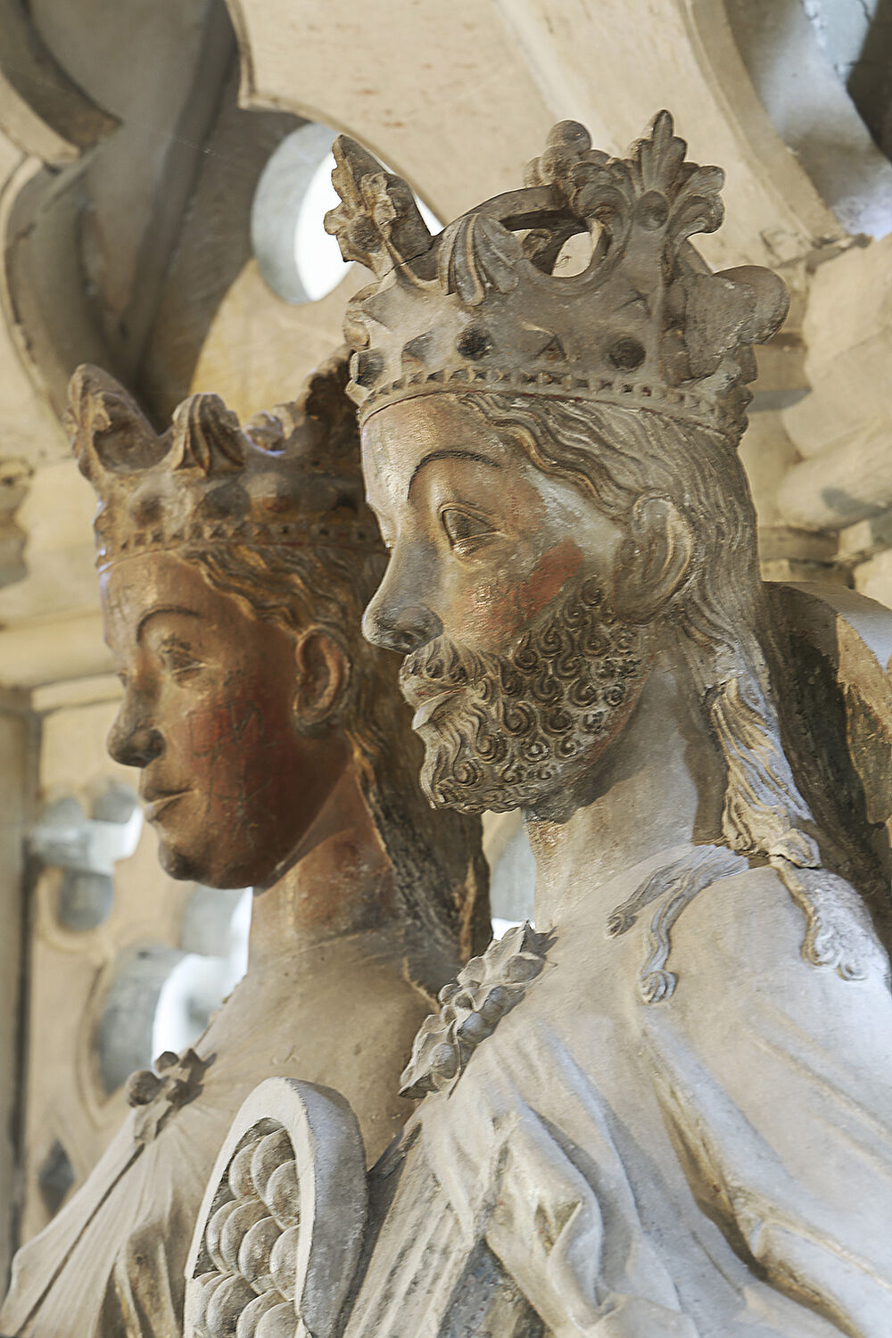 Das "thronende Herrscherpaar" in der Heilig-Grab-Kapelle im Dom Magdeburg.